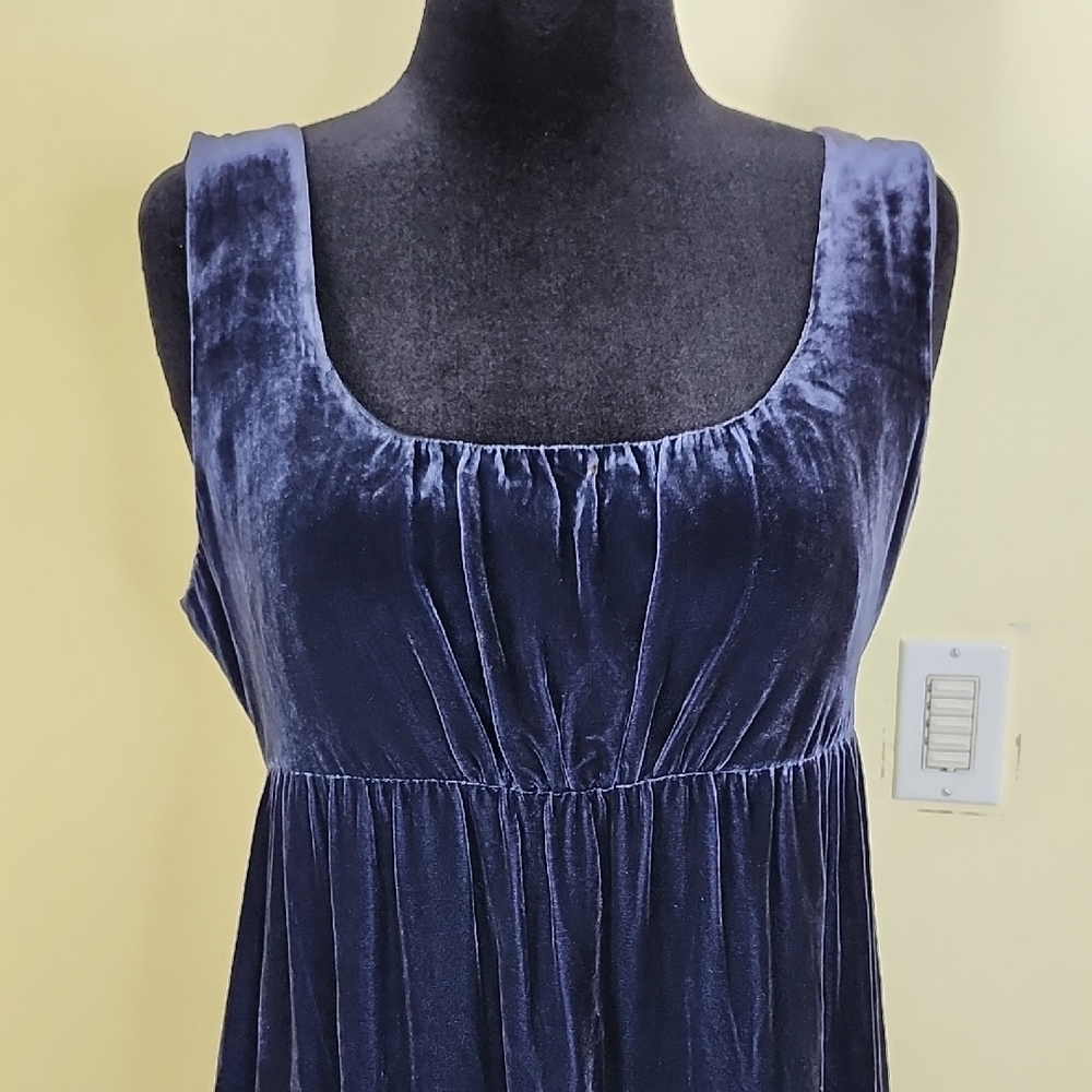 Gap Y2K Blue Velvet Size 16 Sleeveless Dress